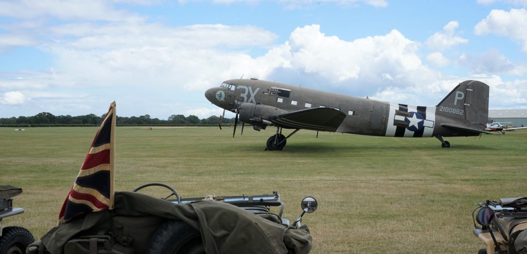 C-47 Dakota at Hurricanes at Headcorn Battle of Britain Airshow 2024